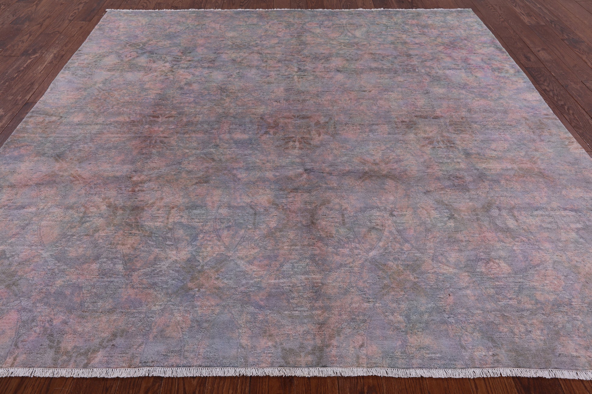 Square William Morris Hand Knotted Wool Area Rug - 9' 0" X 9' 0" - Golden Nile