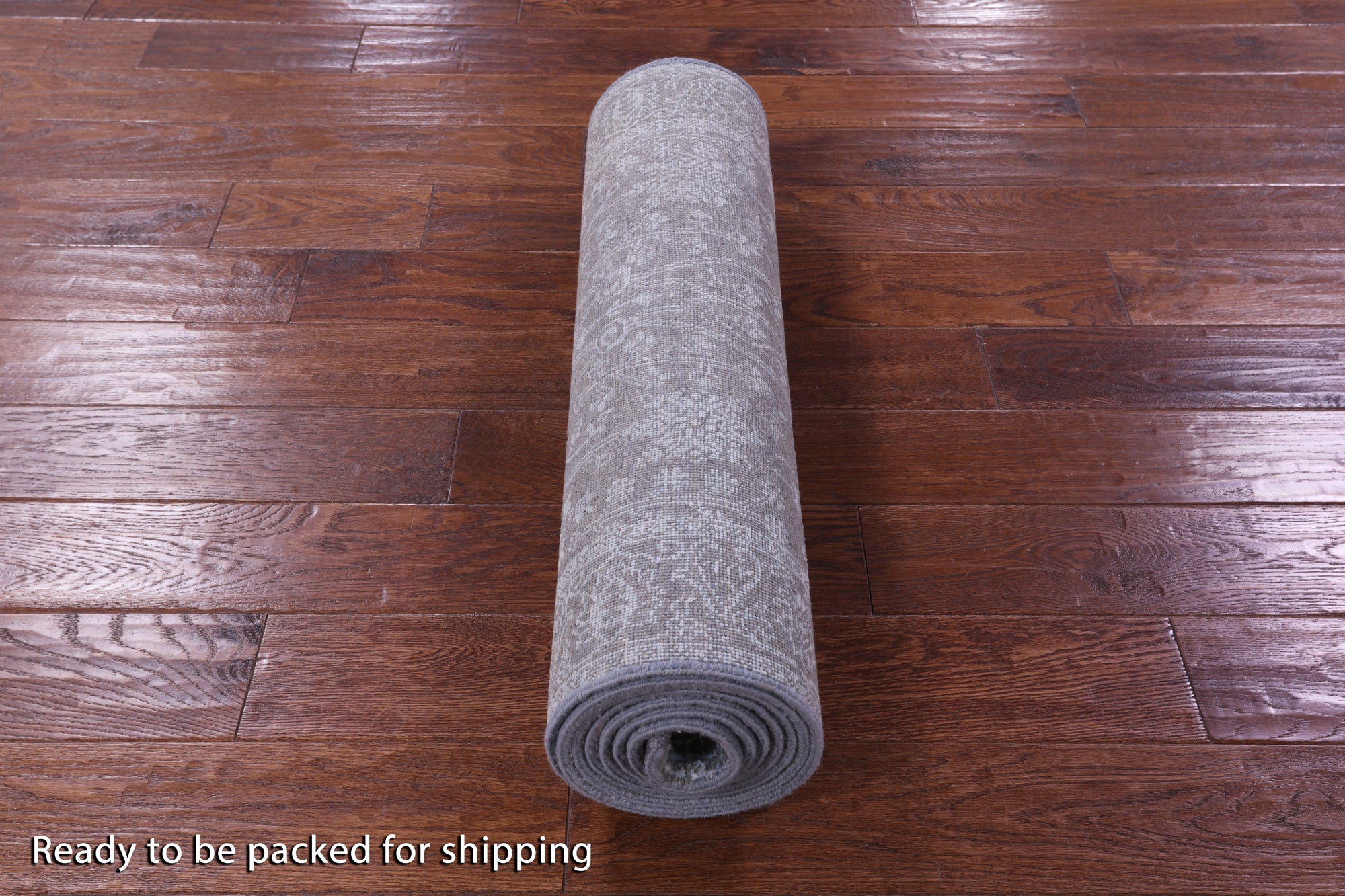 Grey Persian Hand Knotted Wool & Silk Runner Rug - 2' 7" X 9' 11" - Golden Nile