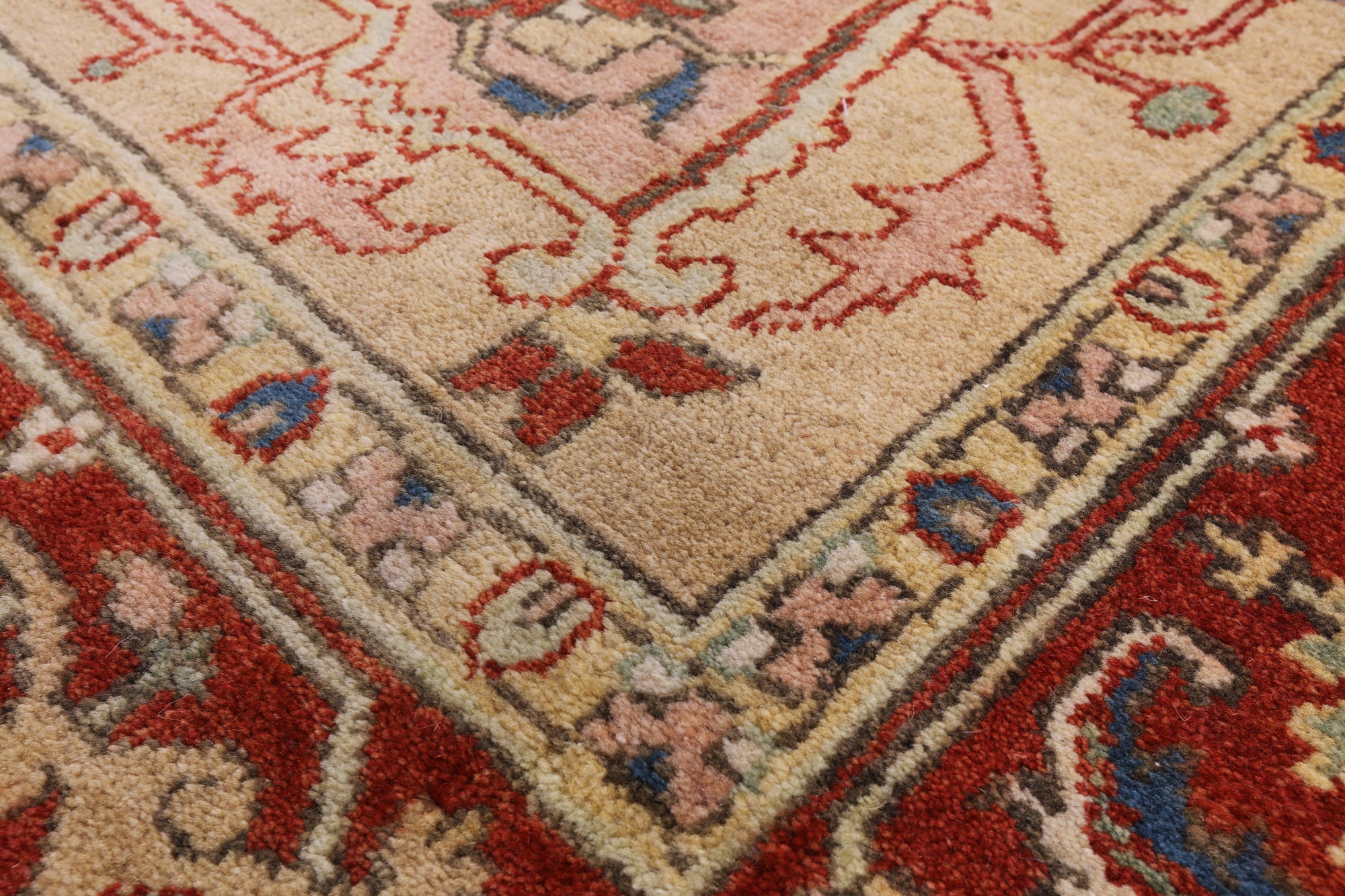 Rust Persian Fine Serapi Hand Knotted Wool Rug - 8' 1" X 10' 2" - Golden Nile