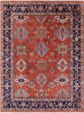 Rust Persian Fine Serapi Handmade Wool Rug - 9' 0" X 11' 11" - Golden Nile
