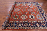 Rust Persian Fine Serapi Handmade Wool Rug - 9' 0" X 11' 11" - Golden Nile