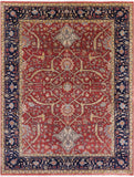 Red Persian Fine Serapi Hand Knotted Wool Rug - 8' 10" X 11' 8" - Golden Nile