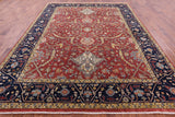 Red Persian Fine Serapi Hand Knotted Wool Rug - 8' 10" X 11' 8" - Golden Nile