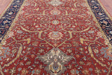 Red Persian Fine Serapi Hand Knotted Wool Rug - 8' 10" X 11' 8" - Golden Nile