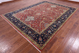Red Persian Fine Serapi Hand Knotted Wool Rug - 8' 10" X 11' 8" - Golden Nile