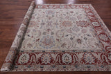 Ivory Persian Tabriz Hand Knotted Wool Rug - 8' 0" X 9' 8" - Golden Nile