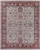 Ivory Persian Tabriz Hand Knotted Wool Rug - 8' 0" X 9' 8" - Golden Nile