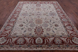 Ivory Persian Tabriz Hand Knotted Wool Rug - 8' 0" X 9' 8" - Golden Nile