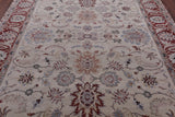 Ivory Persian Tabriz Hand Knotted Wool Rug - 8' 0" X 9' 8" - Golden Nile