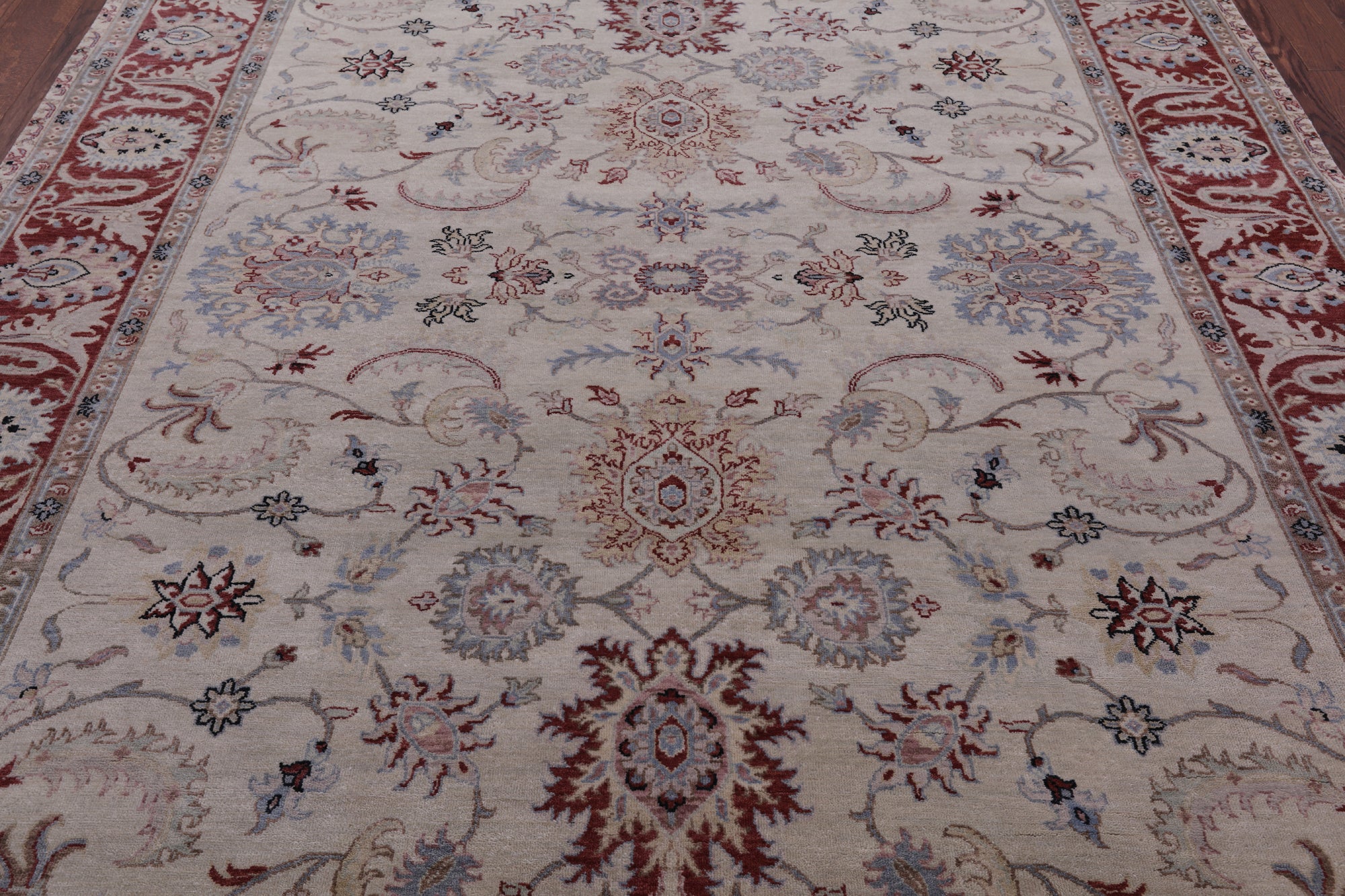Ivory Persian Tabriz Hand Knotted Wool Rug - 8' 0" X 9' 8" - Golden Nile