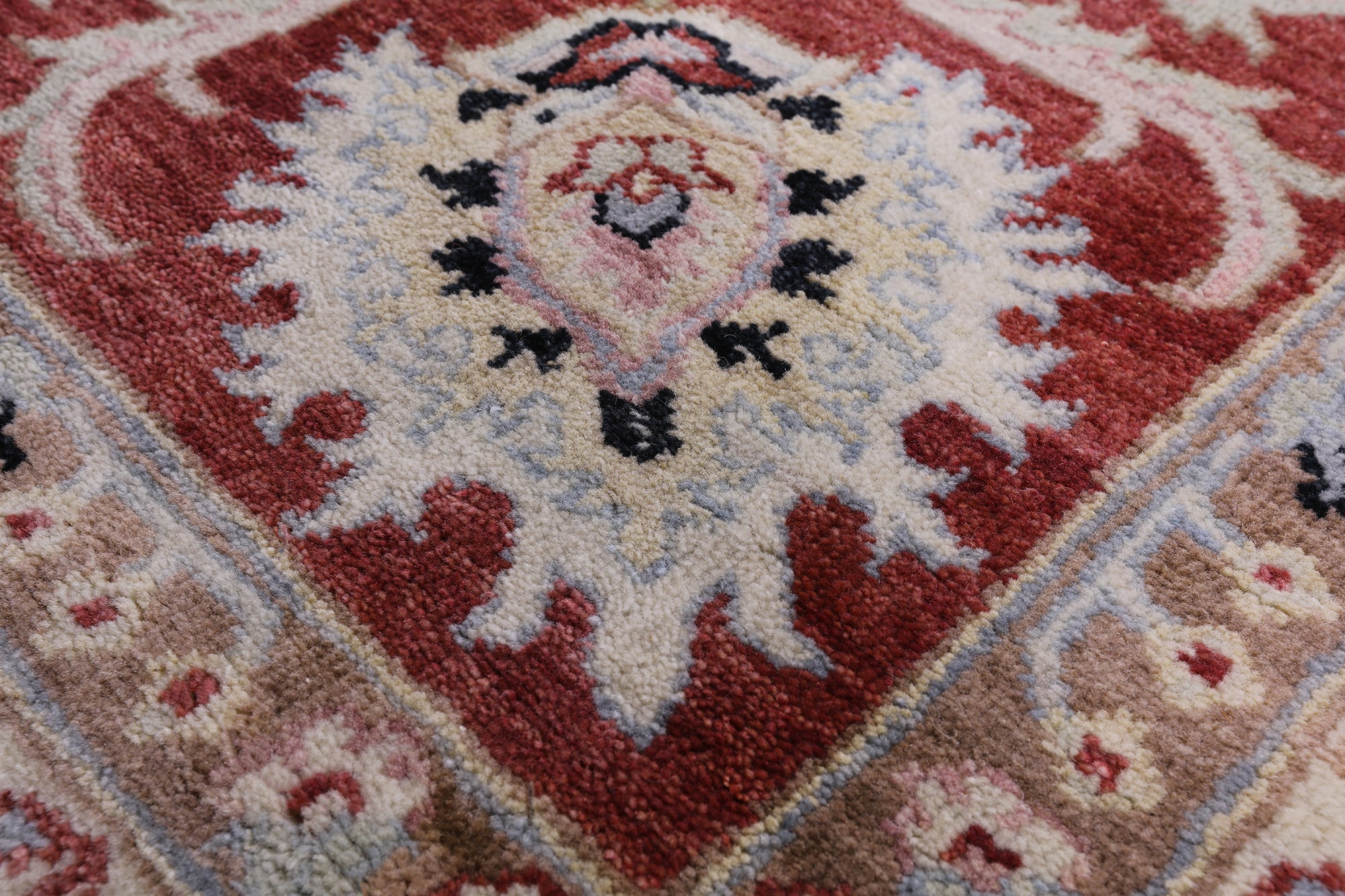 Ivory Persian Tabriz Hand Knotted Wool Rug - 8' 0" X 9' 8" - Golden Nile
