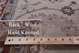 Ivory Persian Tabriz Hand Knotted Wool Rug - 8' 0" X 9' 8" - Golden Nile