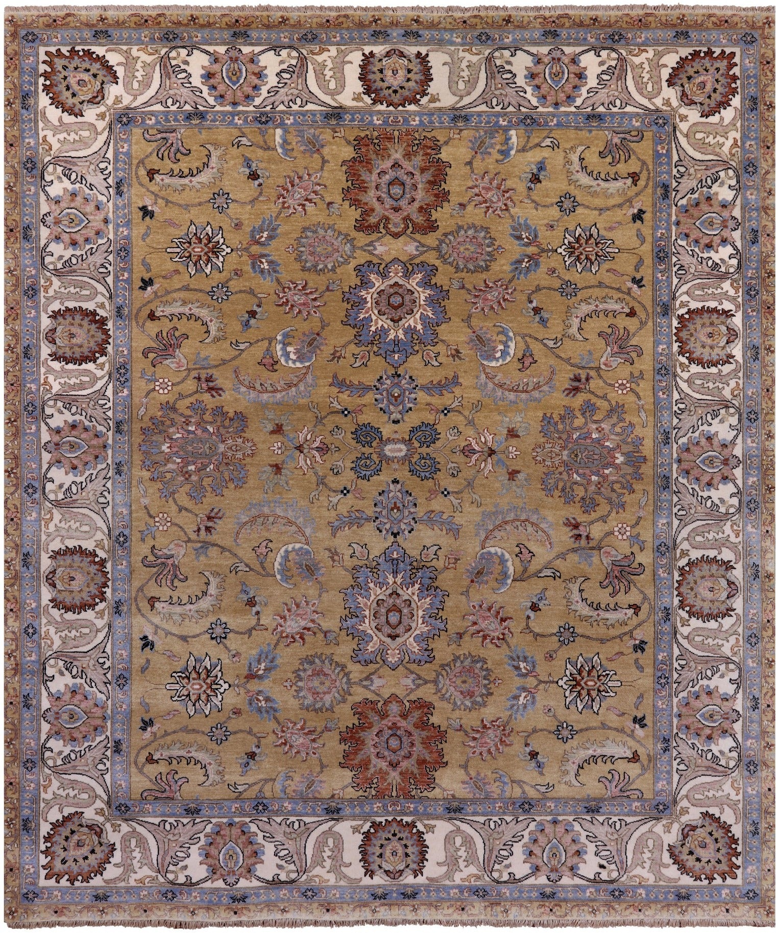 Persian Tabriz Handmade Wool Rug - 8' 1" X 9' 8" - Golden Nile