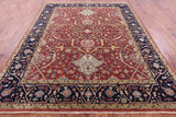 Red Persian Fine Serapi Handmade Wool Rug - 7' 11" X 10' 1" - Golden Nile