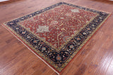 Red Persian Fine Serapi Handmade Wool Rug - 7' 11" X 10' 1" - Golden Nile