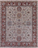 Ivory Persian Tabriz Hand Knotted Wool Rug - 8' 1" X 10' 1" - Golden Nile