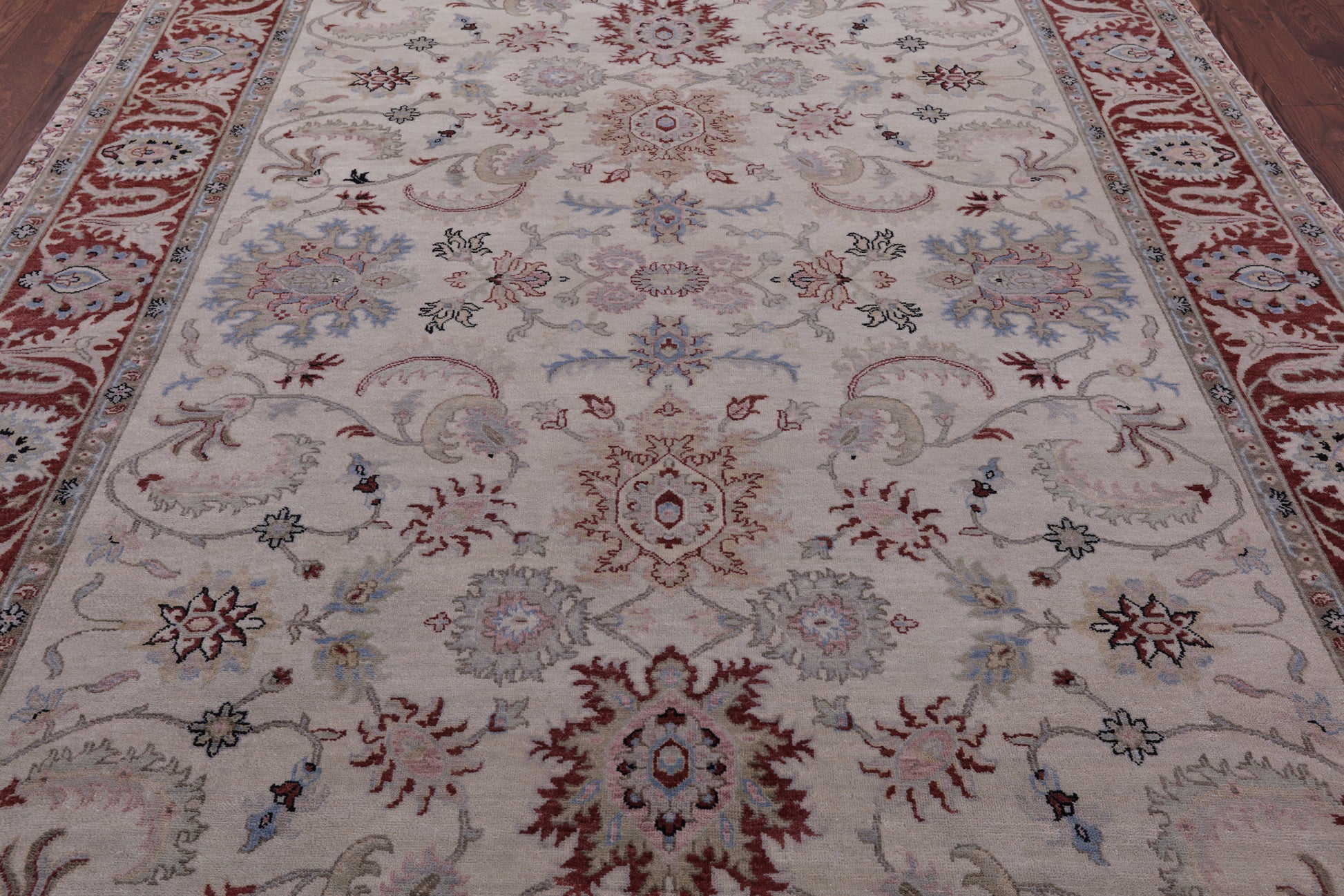 Ivory Persian Tabriz Hand Knotted Wool Rug - 8' 1" X 10' 1" - Golden Nile