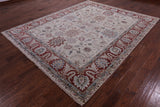 Ivory Persian Tabriz Hand Knotted Wool Rug - 8' 1" X 10' 1" - Golden Nile