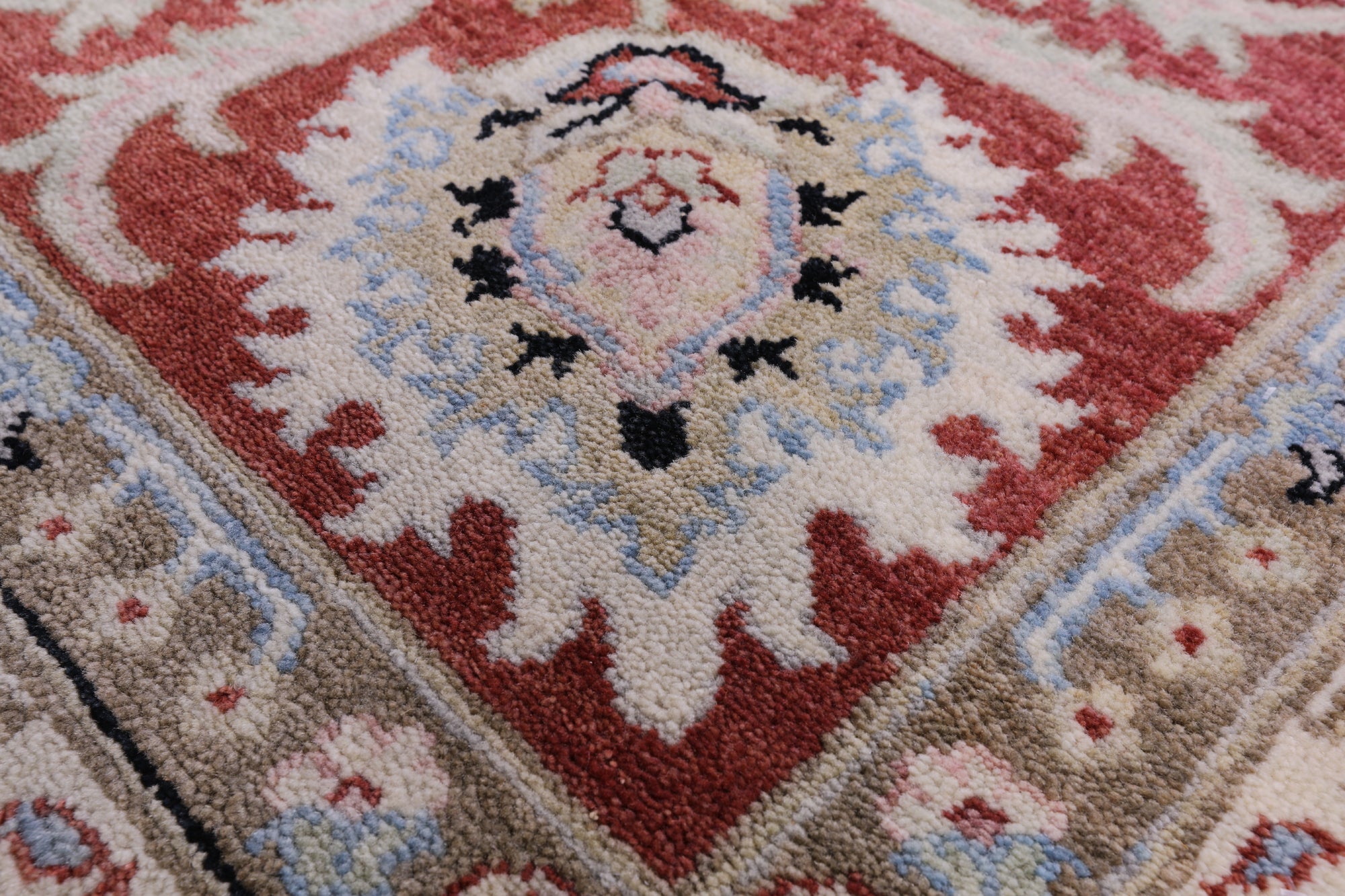 Ivory Persian Tabriz Hand Knotted Wool Rug - 8' 1" X 10' 1" - Golden Nile