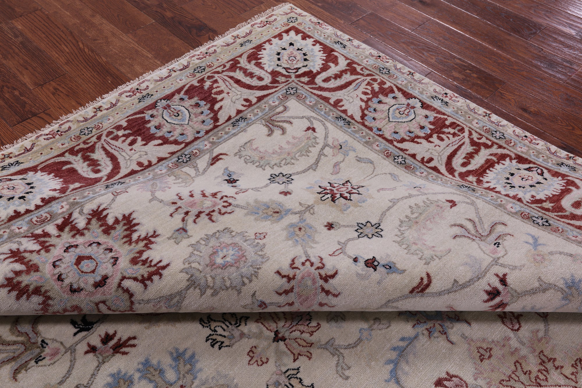 Ivory Persian Tabriz Hand Knotted Wool Rug - 8' 1" X 10' 1" - Golden Nile