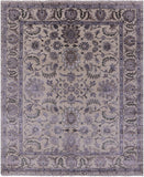 Ivory Persian Tabriz Hand Knotted Wool & Silk Rug - 8' 1" X 9' 11" - Golden Nile