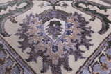 Ivory Persian Tabriz Hand Knotted Wool & Silk Rug - 8' 1" X 9' 11" - Golden Nile