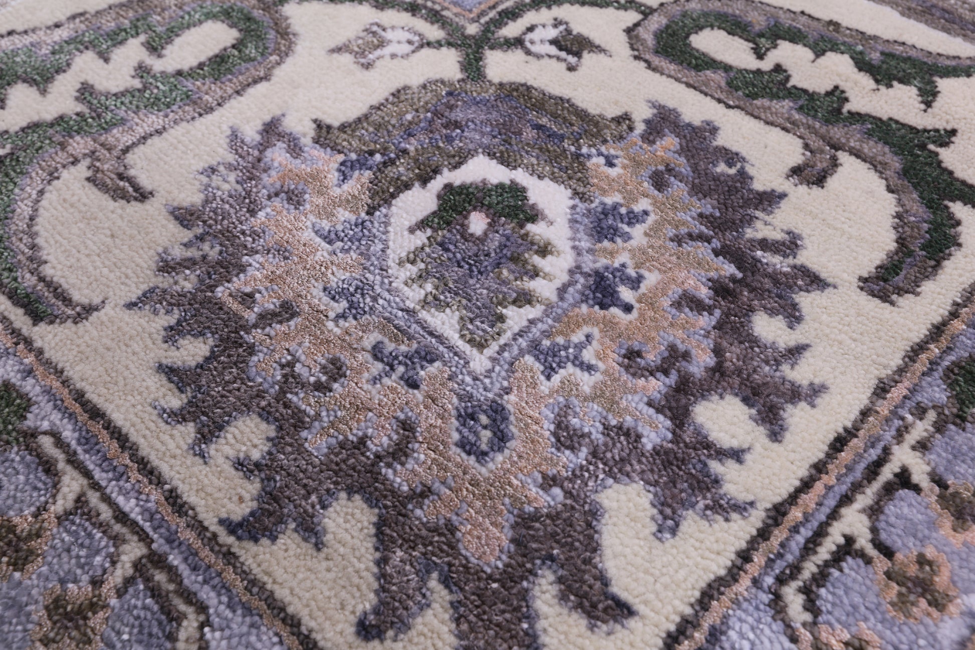 Ivory Persian Tabriz Hand Knotted Wool & Silk Rug - 8' 1" X 9' 11" - Golden Nile