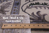 Ivory Persian Tabriz Hand Knotted Wool & Silk Rug - 8' 1" X 9' 11" - Golden Nile
