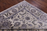 Ivory Persian Tabriz Hand Knotted Wool & Silk Rug - 8' 1" X 9' 11" - Golden Nile