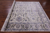 Ivory Persian Tabriz Hand Knotted Wool & Silk Rug - 8' 1" X 9' 11" - Golden Nile