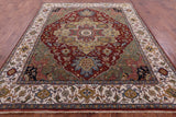 Persian Fine Serapi Hand Knotted Wool Rug - 7' 11" X 9' 9" - Golden Nile