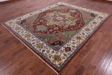 Persian Fine Serapi Hand Knotted Wool Rug - 7' 11" X 9' 9" - Golden Nile
