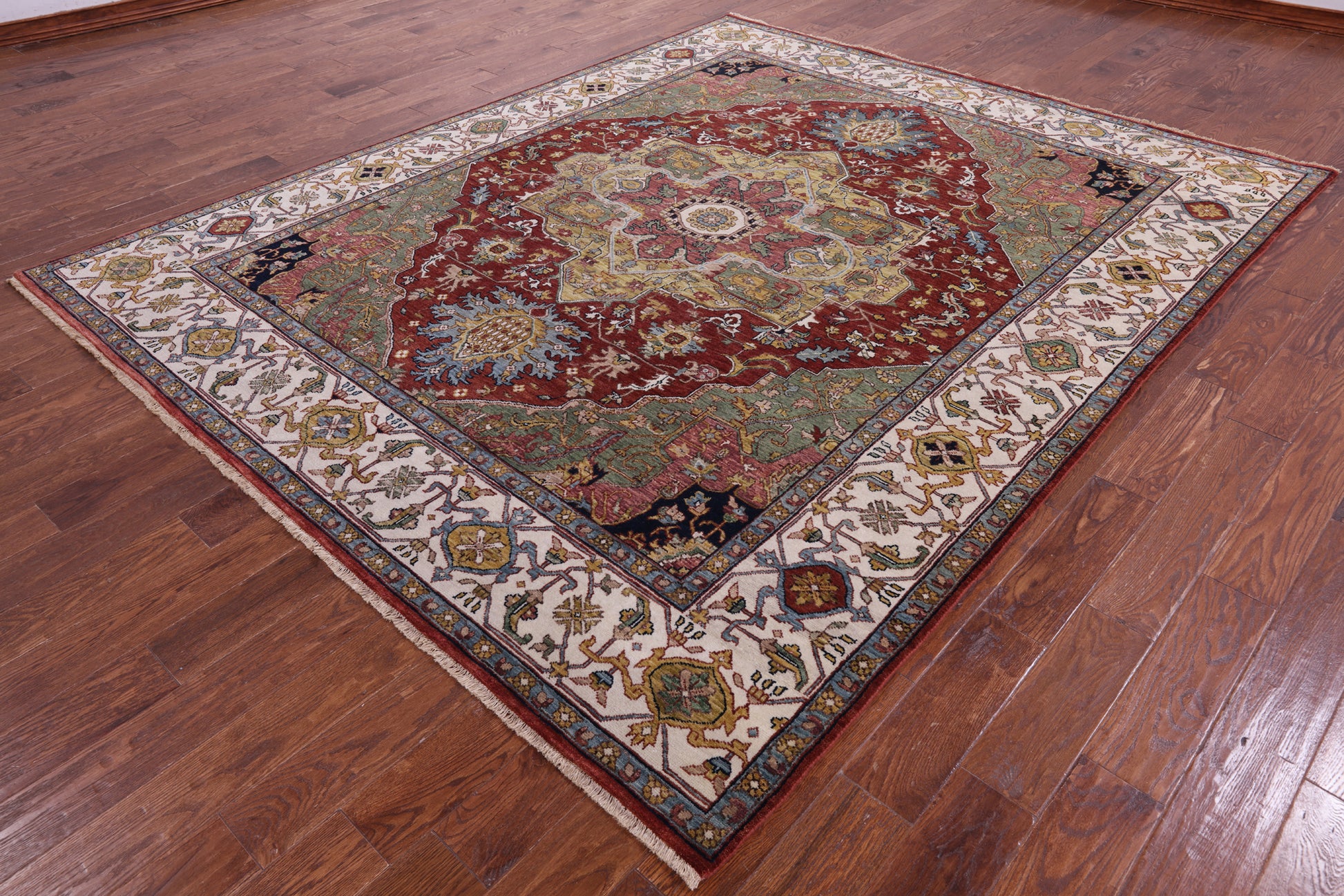 Persian Fine Serapi Hand Knotted Wool Rug - 7' 11" X 9' 9" - Golden Nile