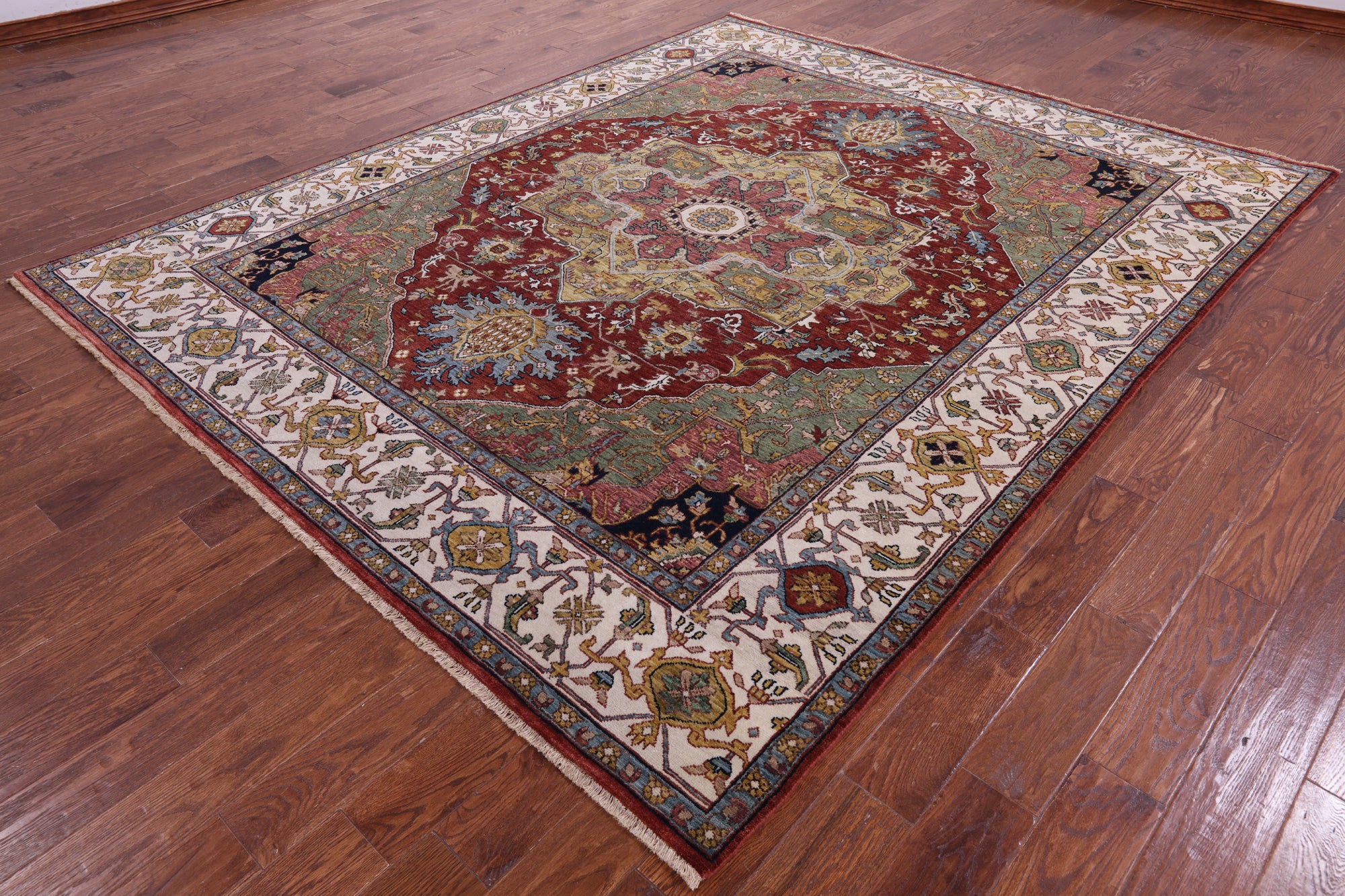 Persian Fine Serapi Hand Knotted Wool Rug - 7' 11" X 9' 9" - Golden Nile