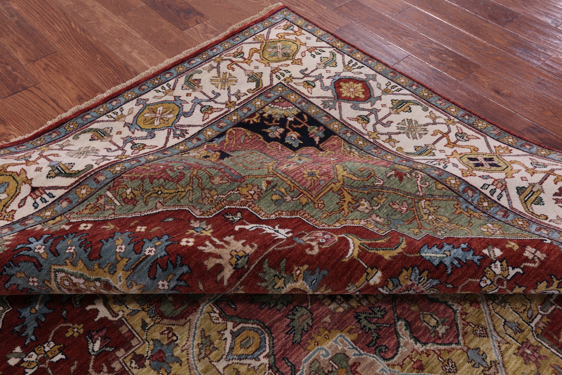 Persian Fine Serapi Hand Knotted Wool Rug - 7' 11" X 9' 9" - Golden Nile