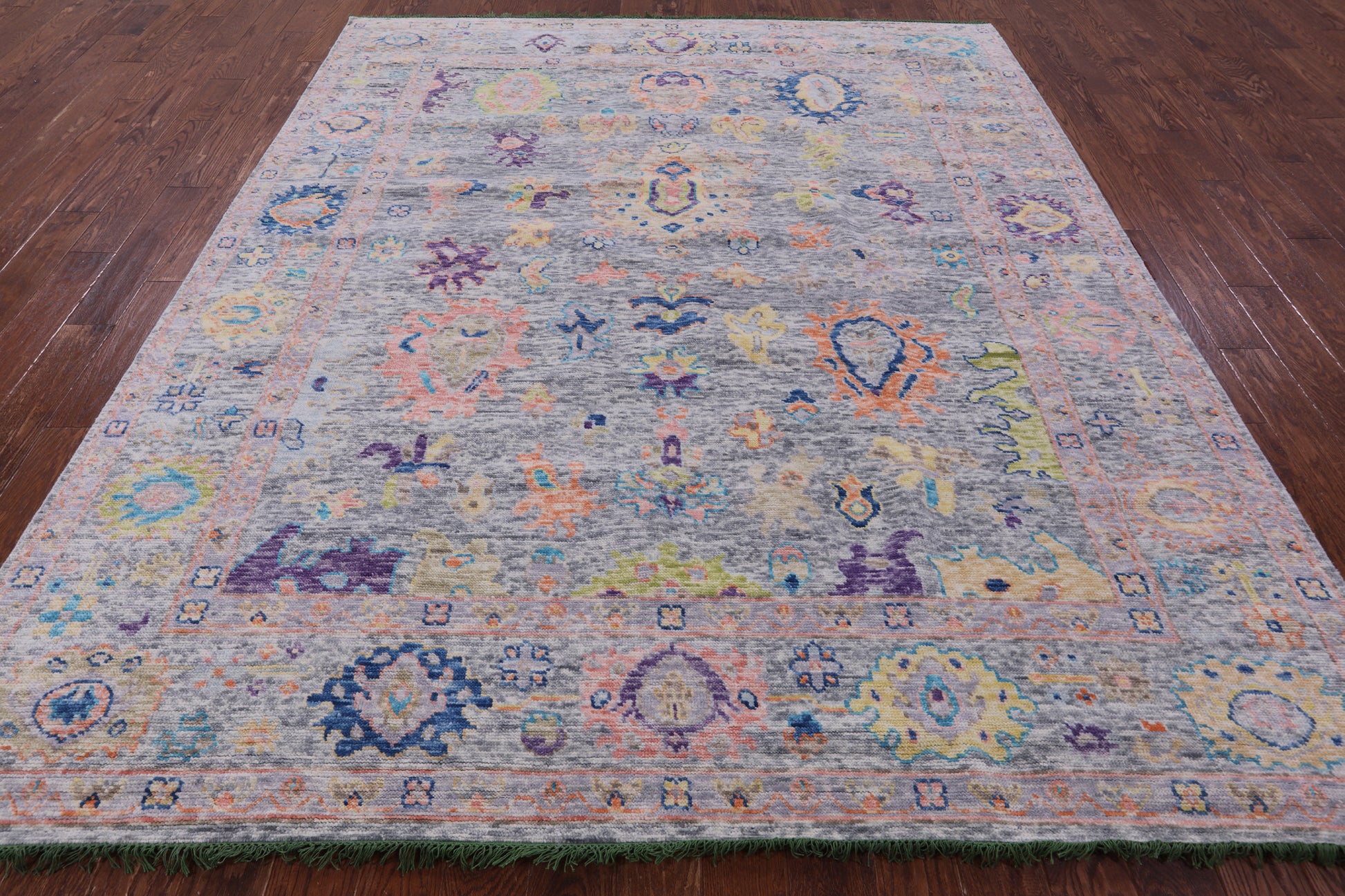 Grey Turkish Oushak Hand Knotted Wool Rug - 8' 4" X 10' 0" - Golden Nile