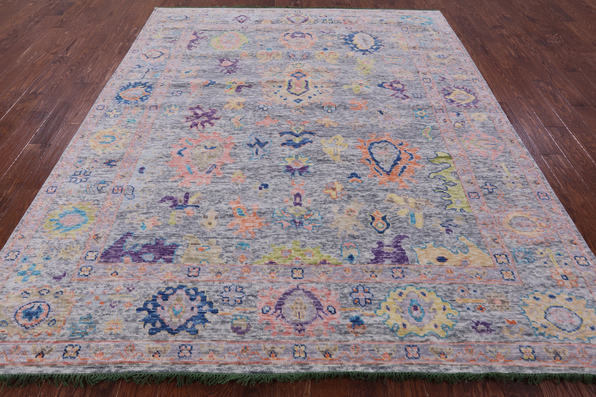 Grey Turkish Oushak Hand Knotted Wool Rug - 8' 4" X 10' 0" - Golden Nile