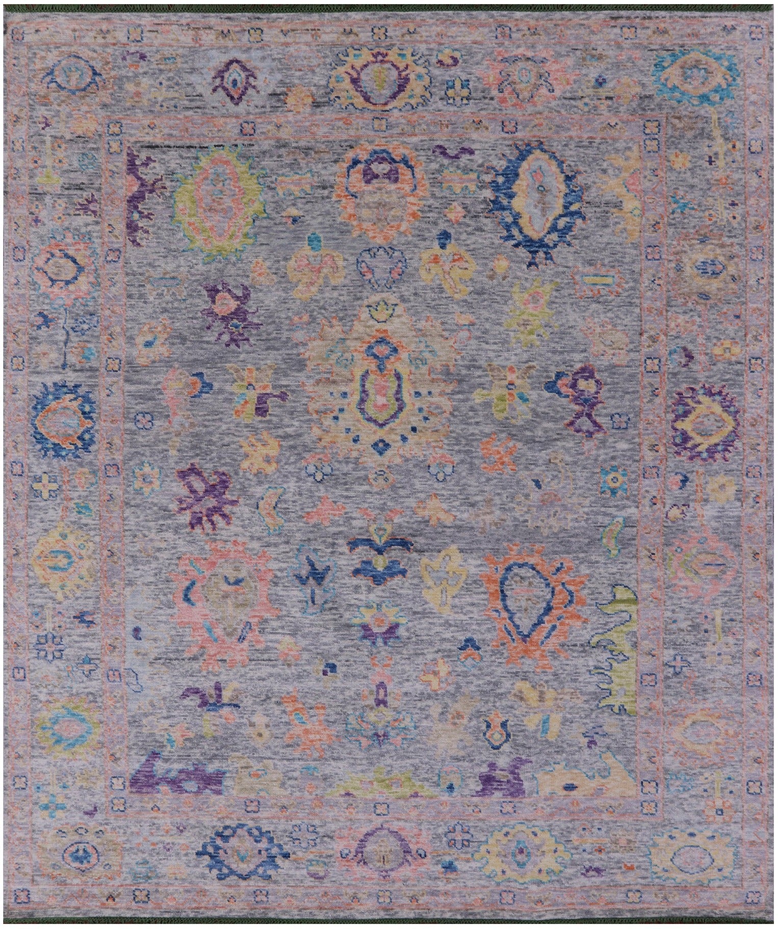 Grey Turkish Oushak Hand Knotted Wool Rug - 8' 4" X 10' 0" - Golden Nile