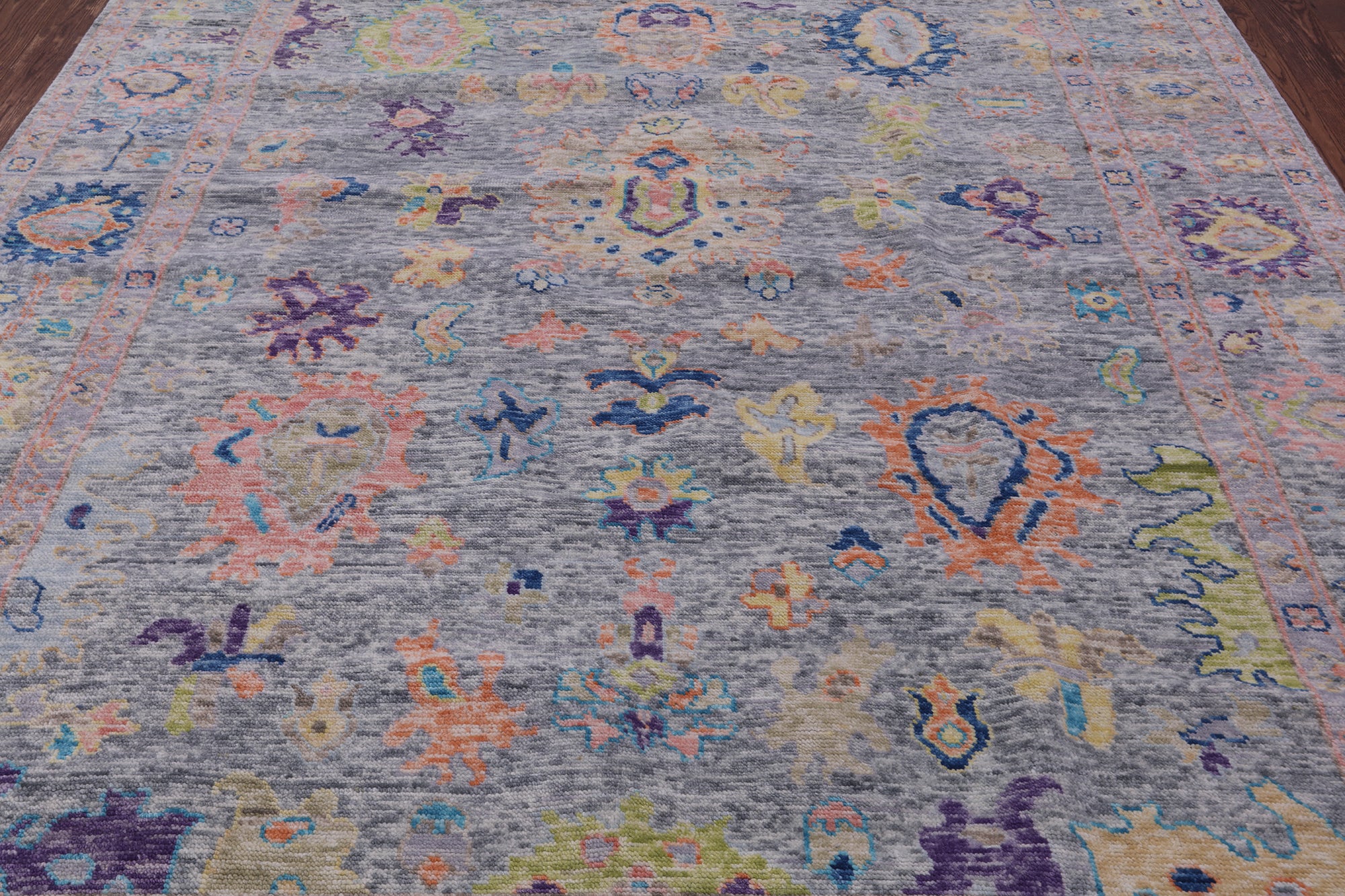 Grey Turkish Oushak Hand Knotted Wool Rug - 8' 4" X 10' 0" - Golden Nile