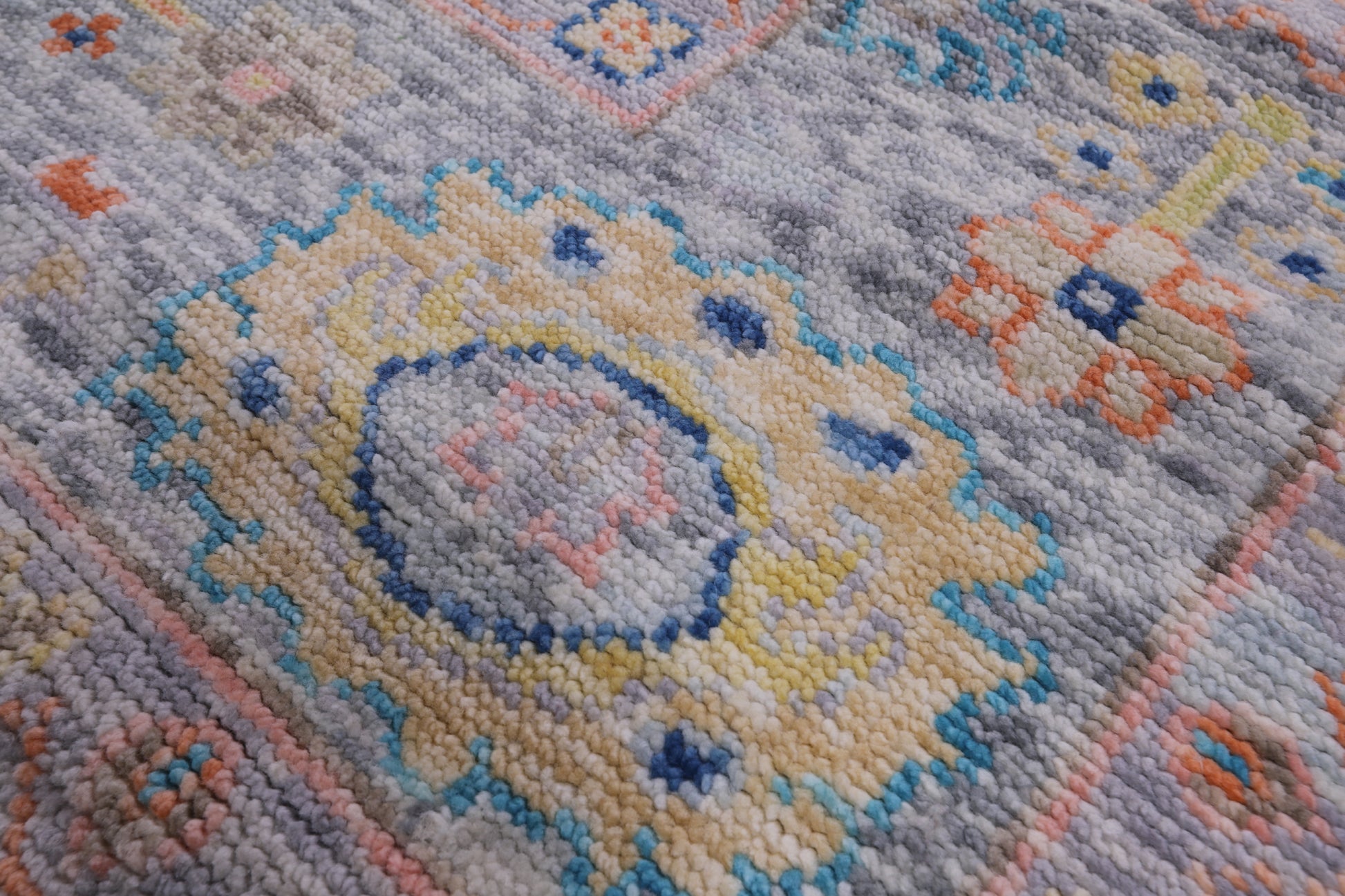 Grey Turkish Oushak Hand Knotted Wool Rug - 8' 4" X 10' 0" - Golden Nile
