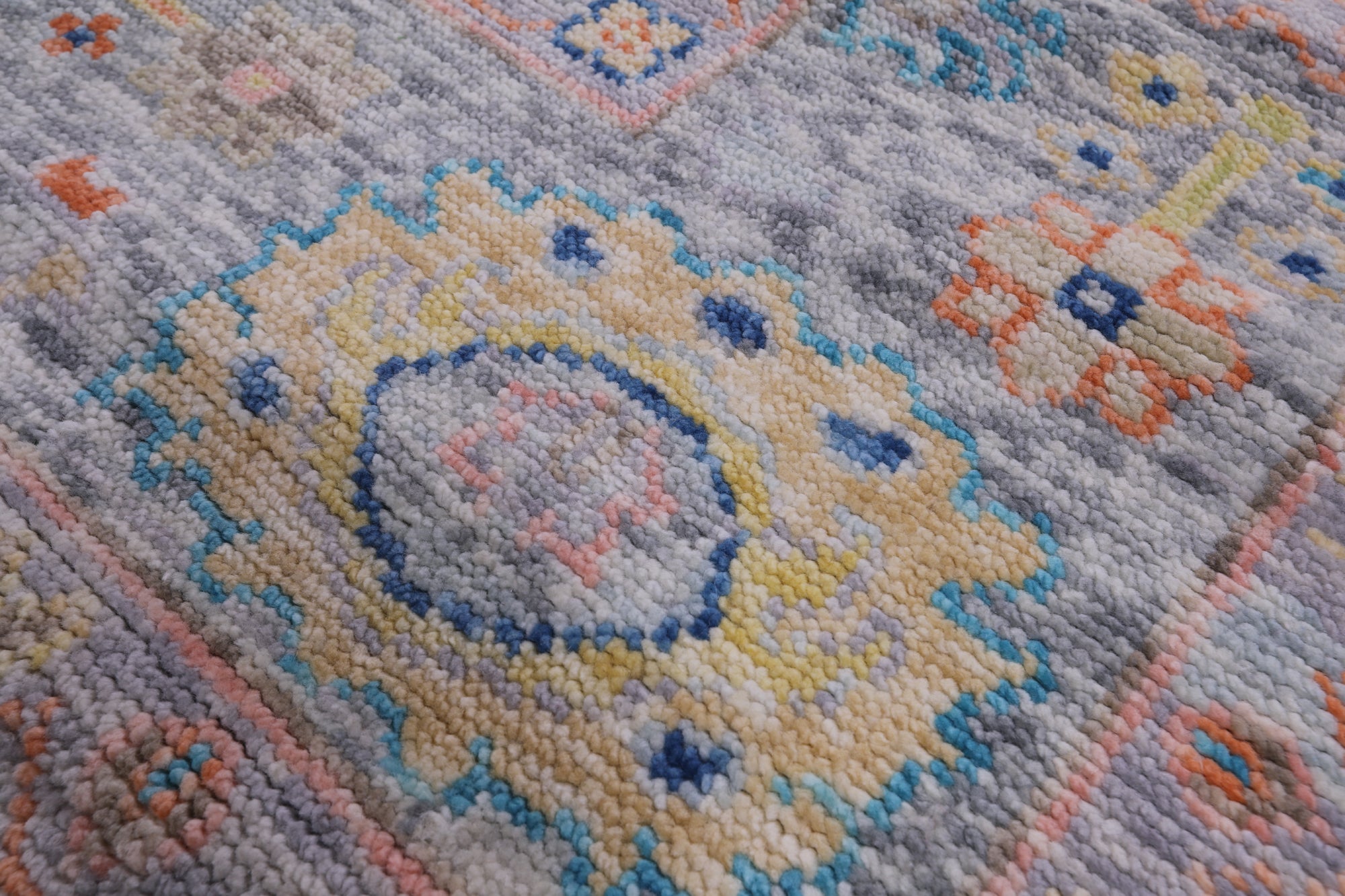 Grey Turkish Oushak Hand Knotted Wool Rug - 8' 4" X 10' 0" - Golden Nile