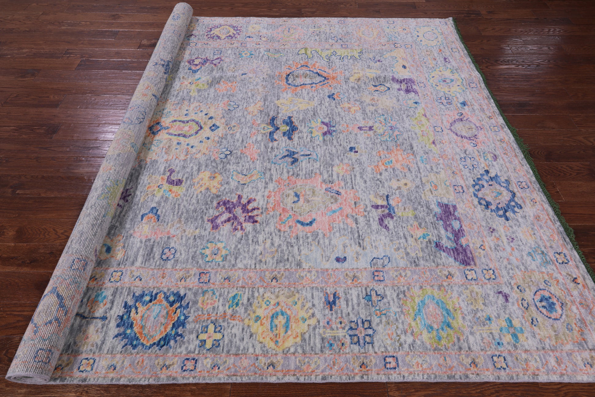 Grey Turkish Oushak Hand Knotted Wool Rug - 8' 4" X 10' 0" - Golden Nile