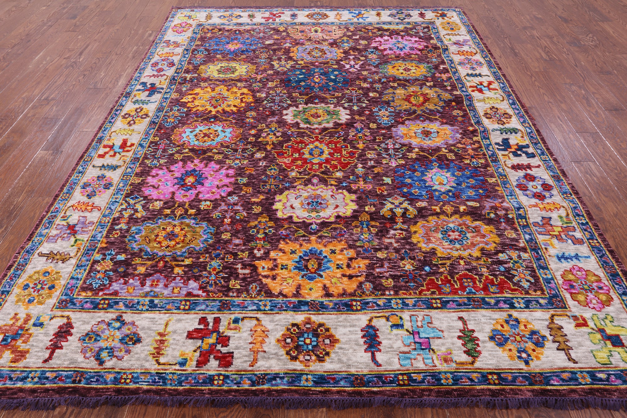 Turkish Oushak Hand Knotted Wool Rug - 8' 2" X 10' 3" - Golden Nile