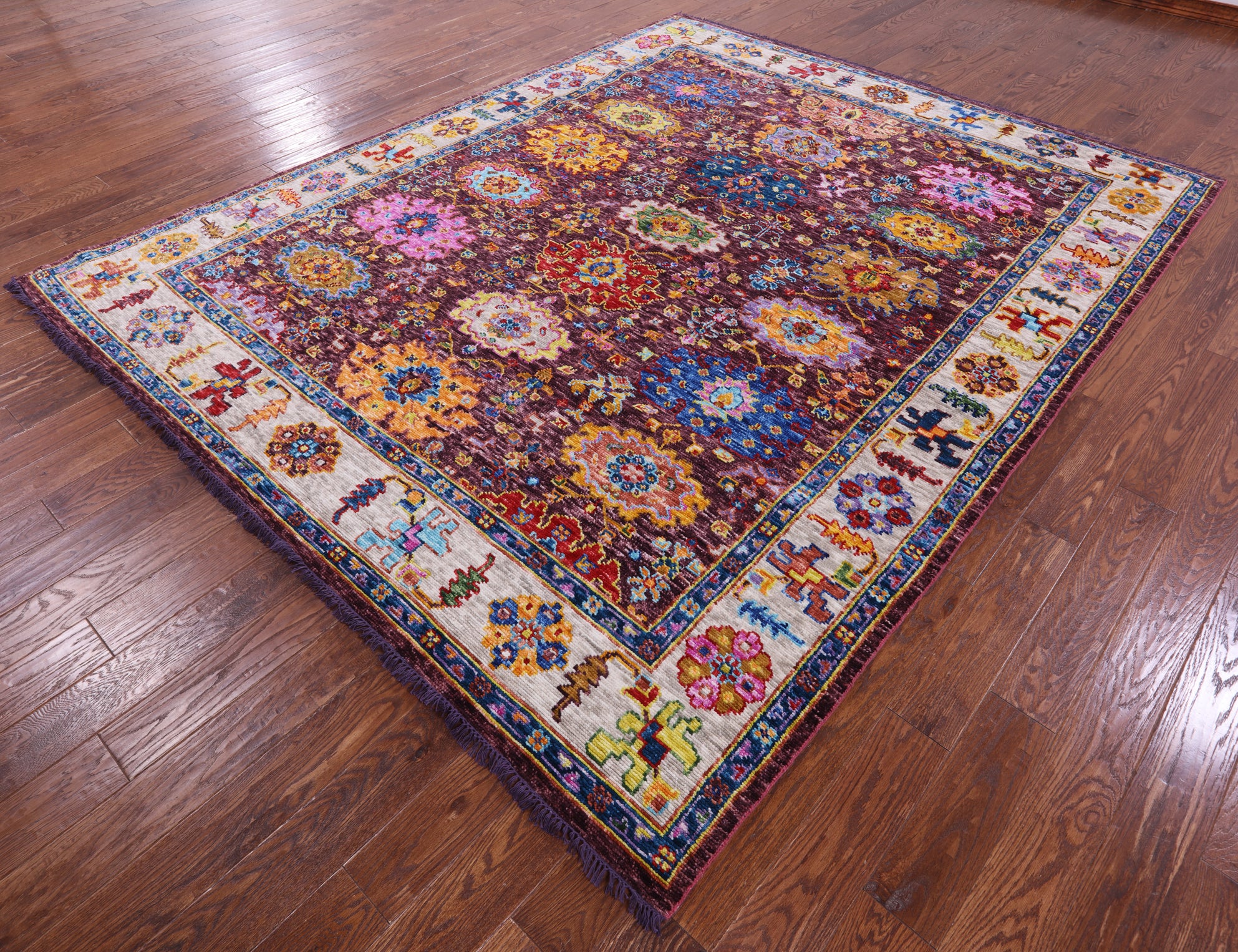 Turkish Oushak Hand Knotted Wool Rug - 8' 2" X 10' 3" - Golden Nile