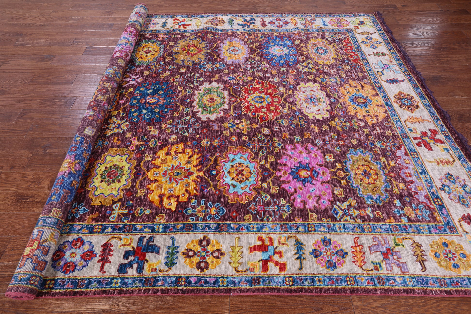 Turkish Oushak Hand Knotted Wool Rug - 8' 2" X 10' 3" - Golden Nile