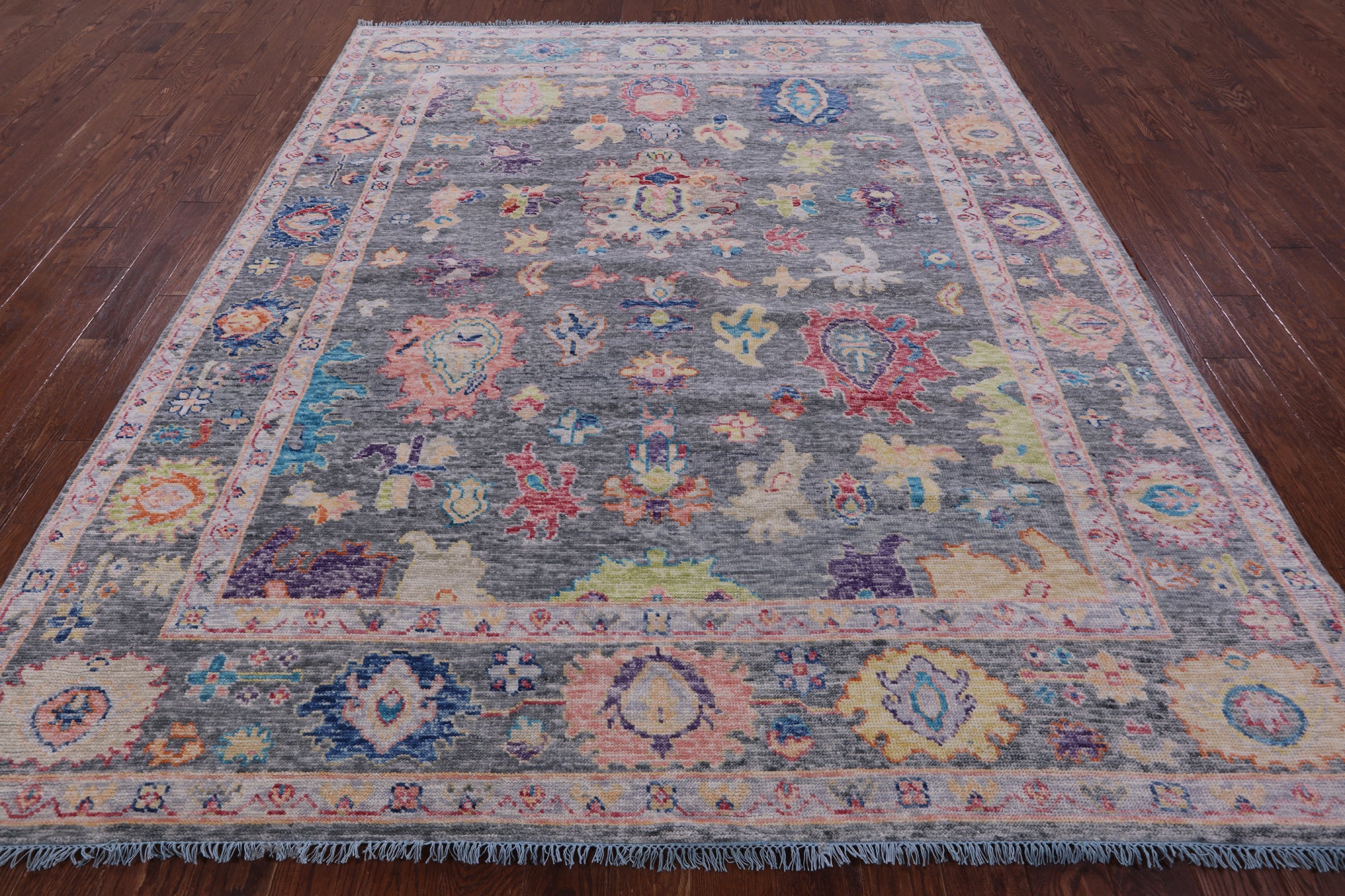 Grey Turkish Oushak Hand Knotted Wool Rug - 8' 3" X 10' 2" - Golden Nile