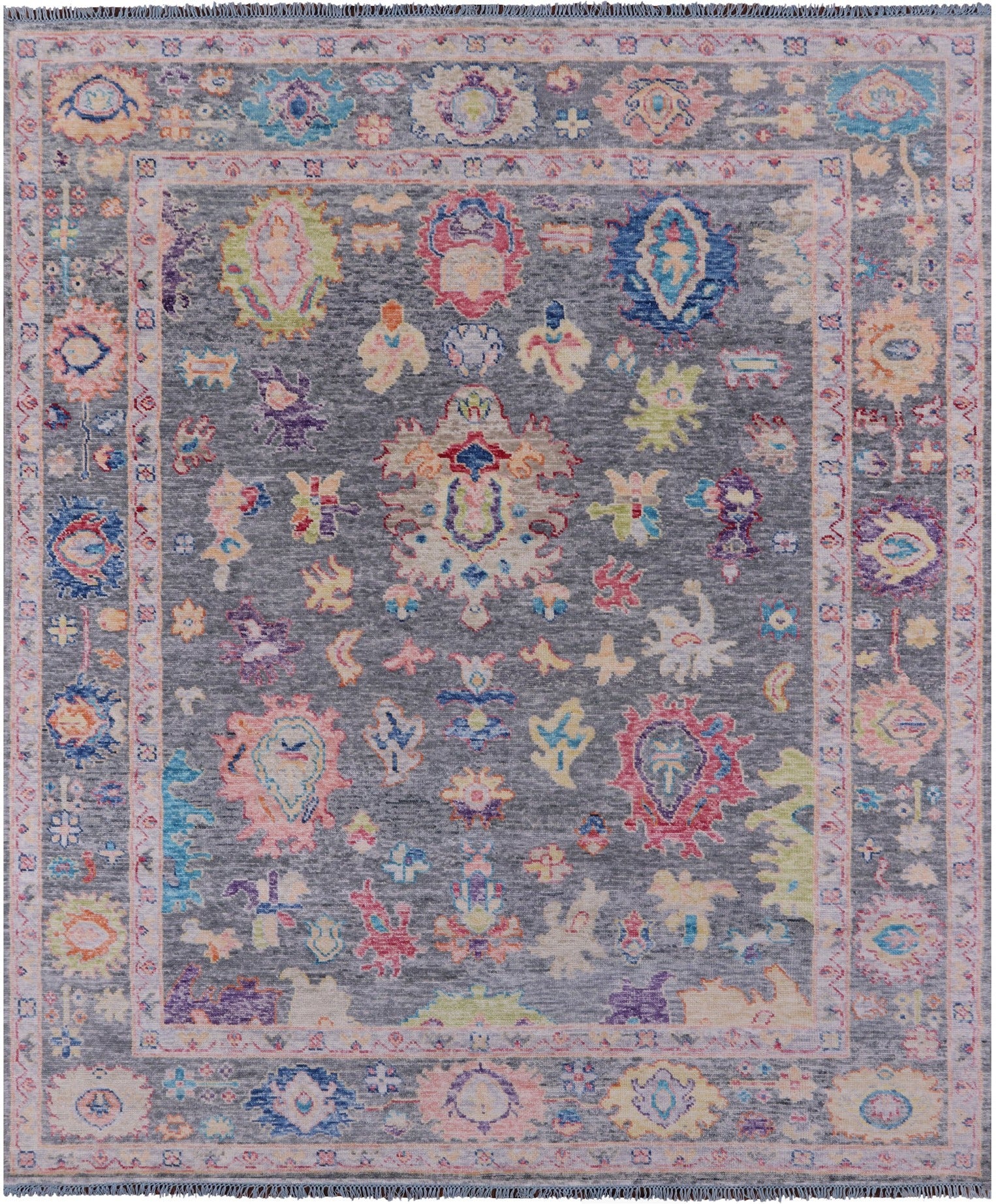 Grey Turkish Oushak Hand Knotted Wool Rug - 8' 3" X 10' 2" - Golden Nile
