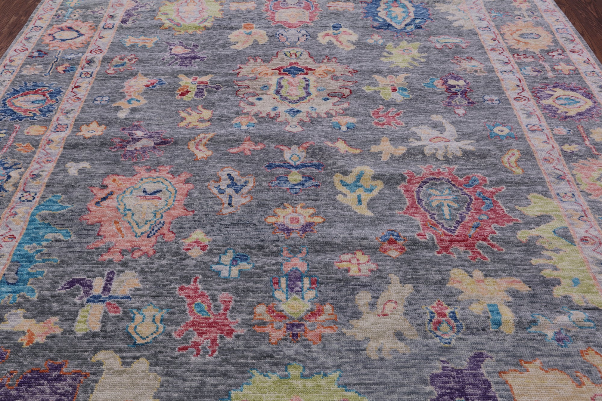 Grey Turkish Oushak Hand Knotted Wool Rug - 8' 3" X 10' 2" - Golden Nile