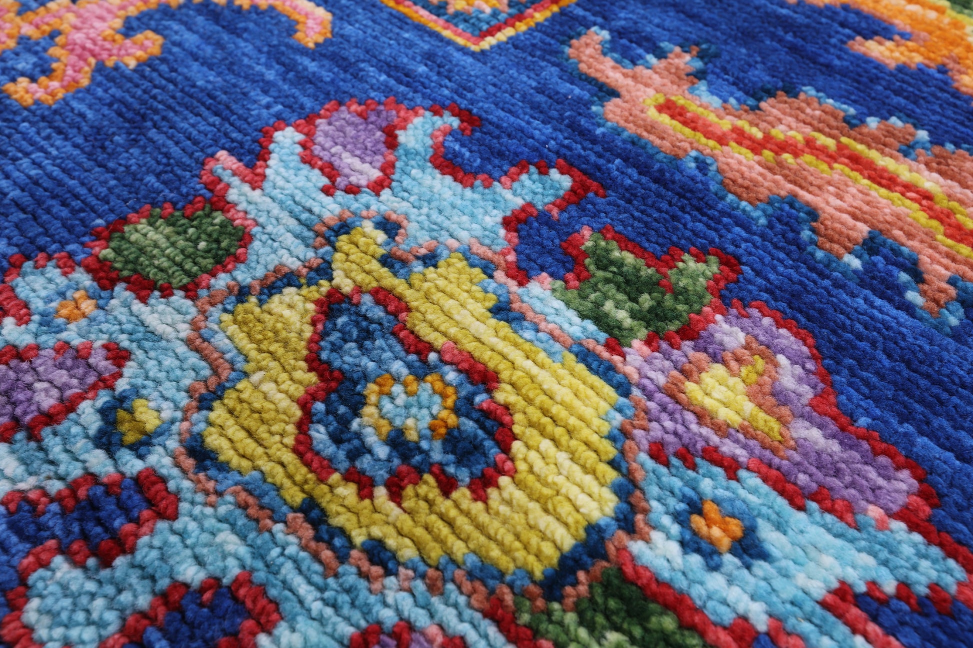 Blue Turkish Oushak Handmade Wool Rug - 8' 2" X 9' 10" - Golden Nile