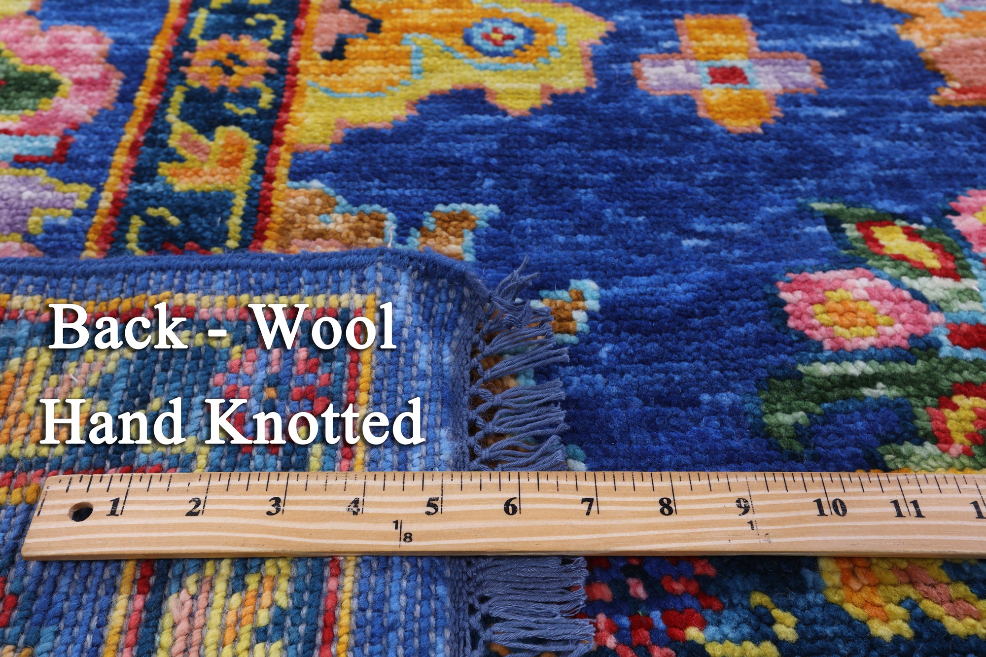 Blue Turkish Oushak Handmade Wool Rug - 8' 2" X 9' 10" - Golden Nile